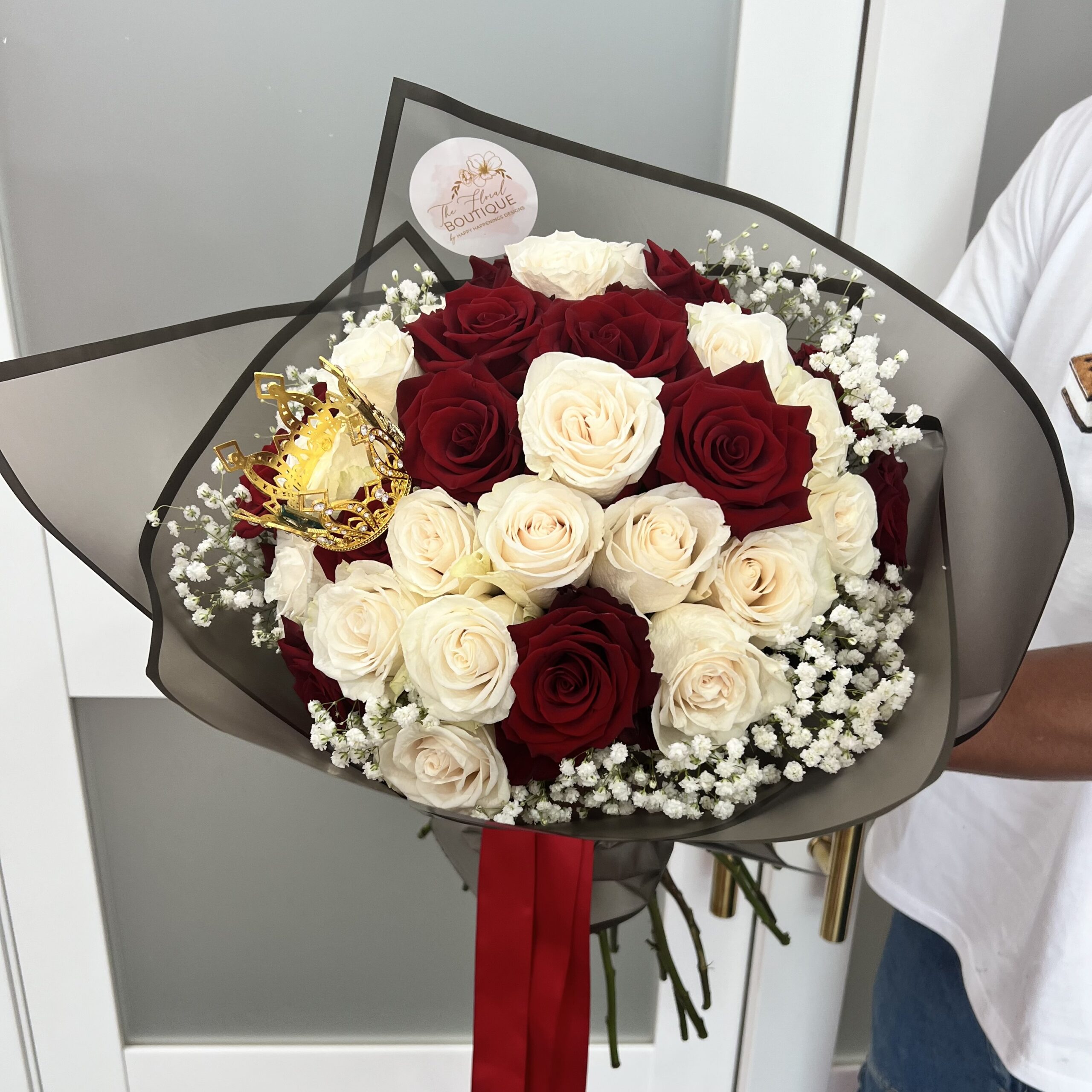 36 Rose Bouquet with Crown